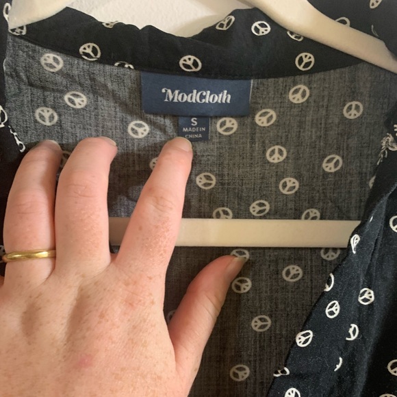 ModCloth Destined for Detail retro peace sign mini dress - Picture 5 of 5